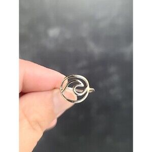 925 Sterling Silver Bird Or Wave Ring, Size US 7 Vintage